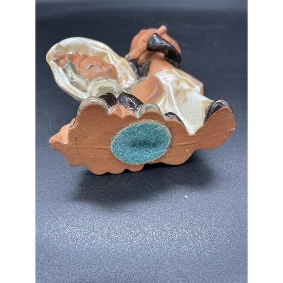 Japan Terracotta Redware Girl Playing Flute, Boy On Banjo Figurine UCTCI Vintage - Picture 7 of 9